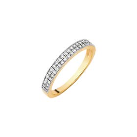 Imagem do produto ANEL COM FILEIRA DUPLA CRAVEJADA DE ZIRCÔNIAS FOLHEADO A OURO 18K