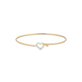 Imagem do produto BRACELETE STELLE ARO FINO CORAÇÃO VAZADO COM ZIRCÔNIAS FOLHEADO A OURO 18K