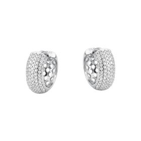 Imagem do produto Brinco argola vazado cravejada de zircônias em click prata 925