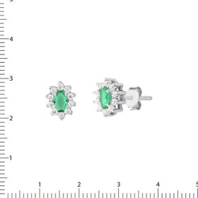 Imagem do produto Brinco oval zircônia esmeralda cravejado de zircônias em volta prata 925 