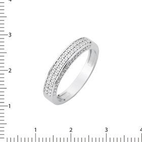 Imagem do produto Anel com zircônias e garras  no aro e lateral prata 925