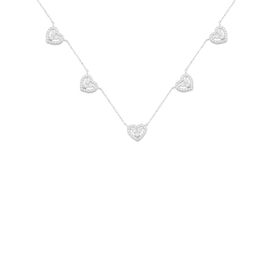 Imagem do produto Colar 5 corações cravejados de zircônias prata 925