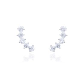 Imagem do produto Brinco Earcuff pontos de luz de zircônias 4mm duas garrasem prata 925