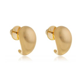 Imagem do produto Brinco meia argola gota fosco folheado a ouro 18k