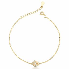 Imagem do produto Pulseira 18cm chuveirinho cravejado de zircônias folheado a ouro 18k