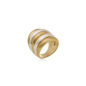 Imagem do produto Anel mix de banhos fosco com cinco aros folheado a ouro 18k