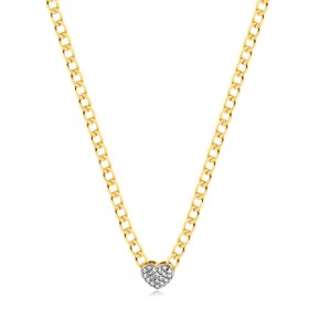 Imagem do produto Colar elos 35cm com pingente coração cravejado de zircônias folheado a ouro 18k