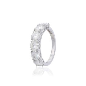Imagem do produto Anel moissanite meia aliança com pedras redondas em prata 925
