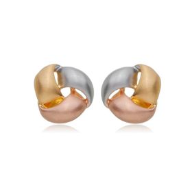 Imagem do produto Brinco nó mini com mix de banhos folheado a ouro 18k