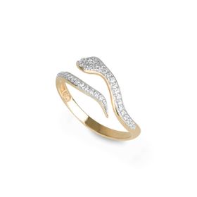 Imagem do produto Anel cobra cravejado de zircônias folheado a ouro 18k