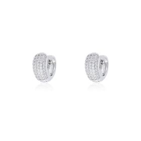Imagem do produto Brinco argola click cravejada de zircônias em prata 925