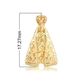 Imagem do produto Pingente nossa senhora aparecida com relevo em ouro 10k