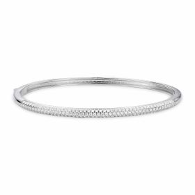 Imagem do produto Bracelete cravejado com zircônias na parte superior com encaixe click em prata 925
