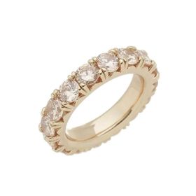 Imagem do produto Anel aliança cravejada de cristais folheado a ouro 18k