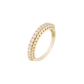 Imagem do produto Anel com filete de zircônias no aro em prata 925 folheado a ouro 18k