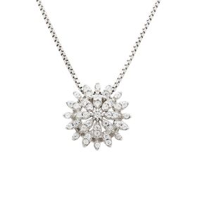 Imagem do produto Colar redondo flor cravejado de zircônias em prata 925 folheado a ródio