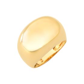 Imagem do produto Anel largo liso oval folheado a ouro 18k