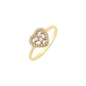 Imagem do produto Anel moissanite coração cravejado em ouro 10k