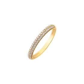 Imagem do produto Anel moissanite meia aliança pavê cravejada em ouro 10k