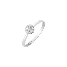 Imagem do produto Anel moissanite 1mm cravejado com aro fino em ouro branco 10k