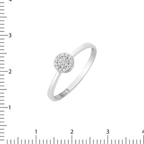 Imagem do produto Anel moissanite 1mm cravejado com aro fino em ouro branco 10k