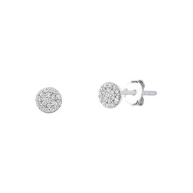 Imagem do produto Brinco moissanite 1mm cravejado em ouro branco 10k 