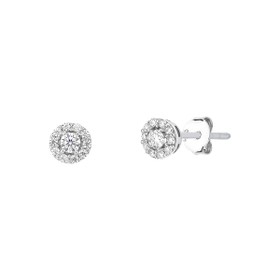 Imagem do produto  Brinco moissanite flor em ouro branco 10k 