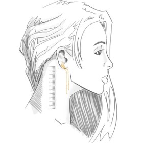 Imagem do produto Brinco ear cuff liso curvo com bolinhas e pendente folheado a ouro 18k