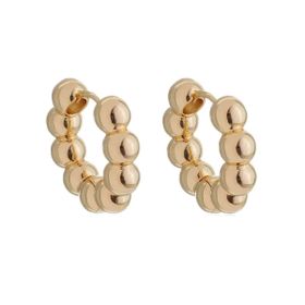 Imagem do produto Brinco argola click média com design de bolhas folheado a ouro 18k