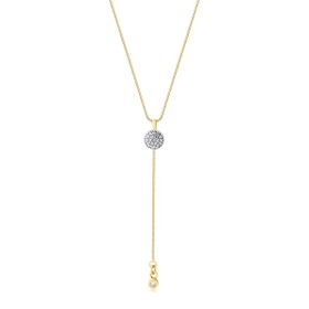 Imagem do produto Colar gravatinha círculo cravejado de zircônias e ponto de luz folheado a ouro 18k