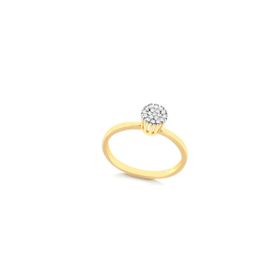 Imagem do produto Anel redondo cravejado com zircônias folheado a ouro 18k
