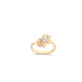 Imagem do produto Anel geométrico com zircônias folheado a ouro 18k