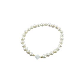 Imagem do produto Pulseira pérola cultivada irregular cleef em madrepérola folheado a ouro 18k