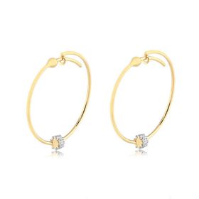 Imagem do produto Brinco Argola com Bolinha Cravejada de Zircônias Folheado a Ouro 18K