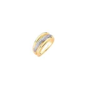 Imagem do produto ANEL TRIPLO LISO E CRAVEJADO DE ZIRCÔNIAS FOLHEADO A OURO 18K