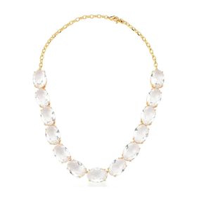 Imagem do produto Colar Desejo com Cristais Ovais 45cm Folheado a Ouro 18K 