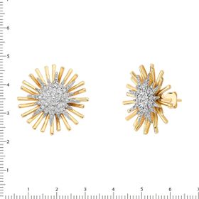Imagem do produto Brinco stelle com detalhe em estrela lisa e cravejada de zircônias folheado a ouro 18k