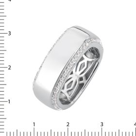 Imagem do produto Anel Radiance Quadrado polido com filetes cravejados de zircônias Prata 925