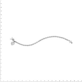 Imagem do produto Pulseira Radiance elos com pingente coração cravejado e fecho italiano Prata 925