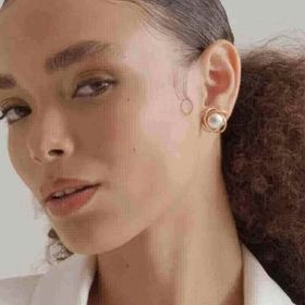 Imagem do produto Brinco Aros com Miolo Redondo Mix de Banhos Folheado a Ouro 18k