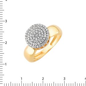 Imagem do produto Anel chuveiro redondo cravejado prata 925 folheado a ouro 18k
