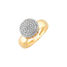 Imagem do produto Anel chuveiro redondo cravejado prata 925 folheado a ouro 18k