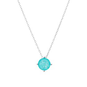 Imagem do produto Colar com pingente redondo cristal paraíba Prata 925