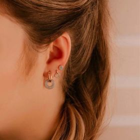 Imagem do produto Brinco pavê redondo pequeno cravejado Folheado a Ouro 18k