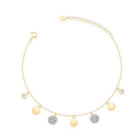 Imagem do produto Pulseira Stelle chapas lisas e com zircônias folheado a Ouro 18k