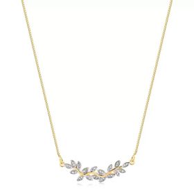 Imagem do produto Colar Stelle canga de folhas cristal folheado a Ouro 18k