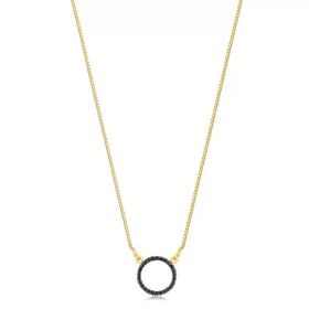 Imagem do produto Colar cí­rculo vazado de zircônia negra folheado a Ouro 18k