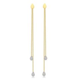 Imagem do produto Brinco Stelle longo com pêndulos removí­veis gota cravejados folheado a Ouro 18k