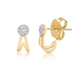 Imagem do produto Brinco Stelle com encaixe e circulo cravejado folheado a Ouro 18k