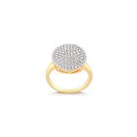 Imagem do produto Anel Stelle chuveiro redondo cravejado folheado a Ouro 18k